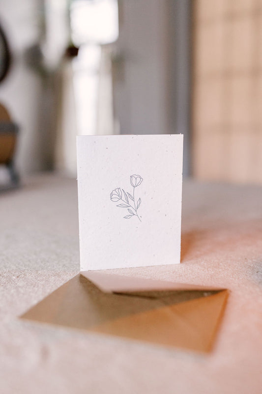 Plantable Greeting Card - Blank Floral
